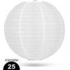 Witte Nylon lampion 25cm weerbestendige lampionnen voor buiten